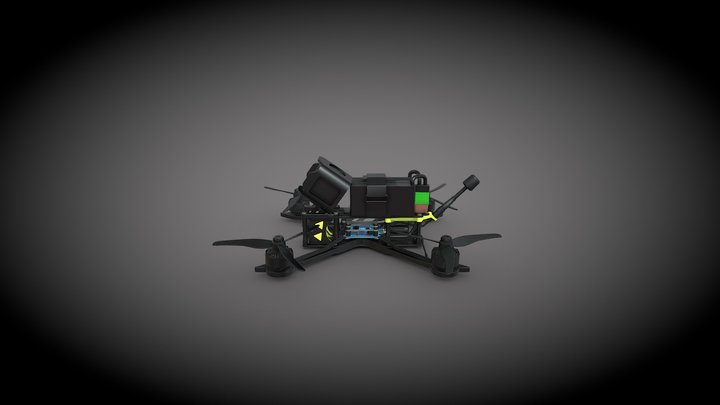 Funky Analog FPV Racedrone 3D Model