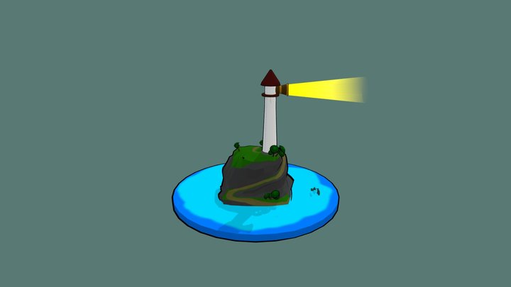 Island Lighthouse 3D Model