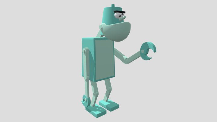 Frank, o robô Puxa Frango. 3D Model