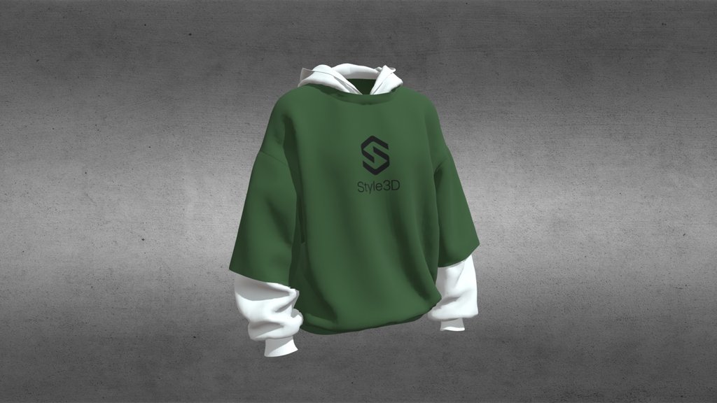 Green and white hoodie