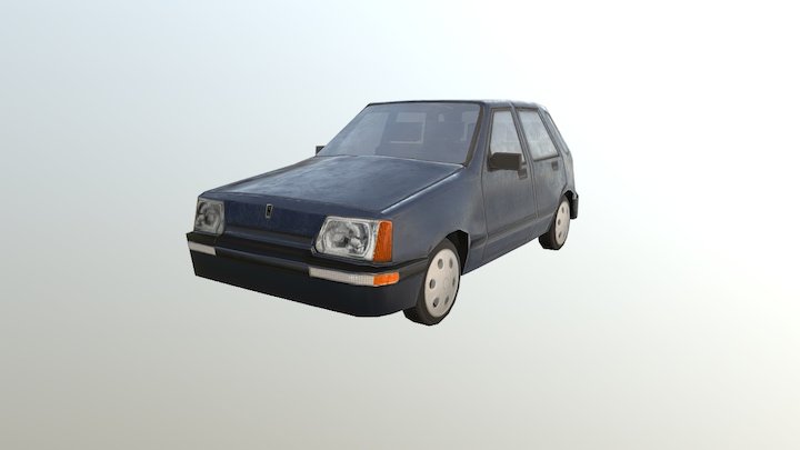 Generic 80s european car 3D Model