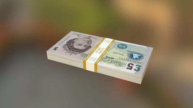 Money Stack (Textured) 3D Model