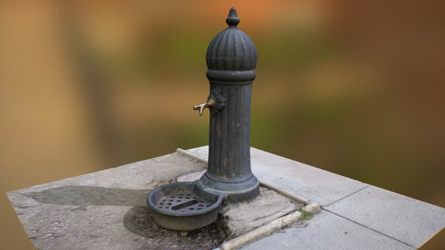 Photogrammetry (PBR) Drinking Fountain 3D Model