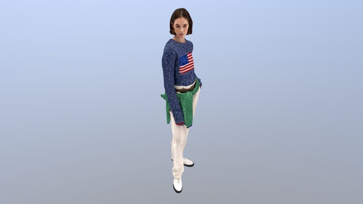 POST - SMOOTH - American Flag Sweater 3D Model