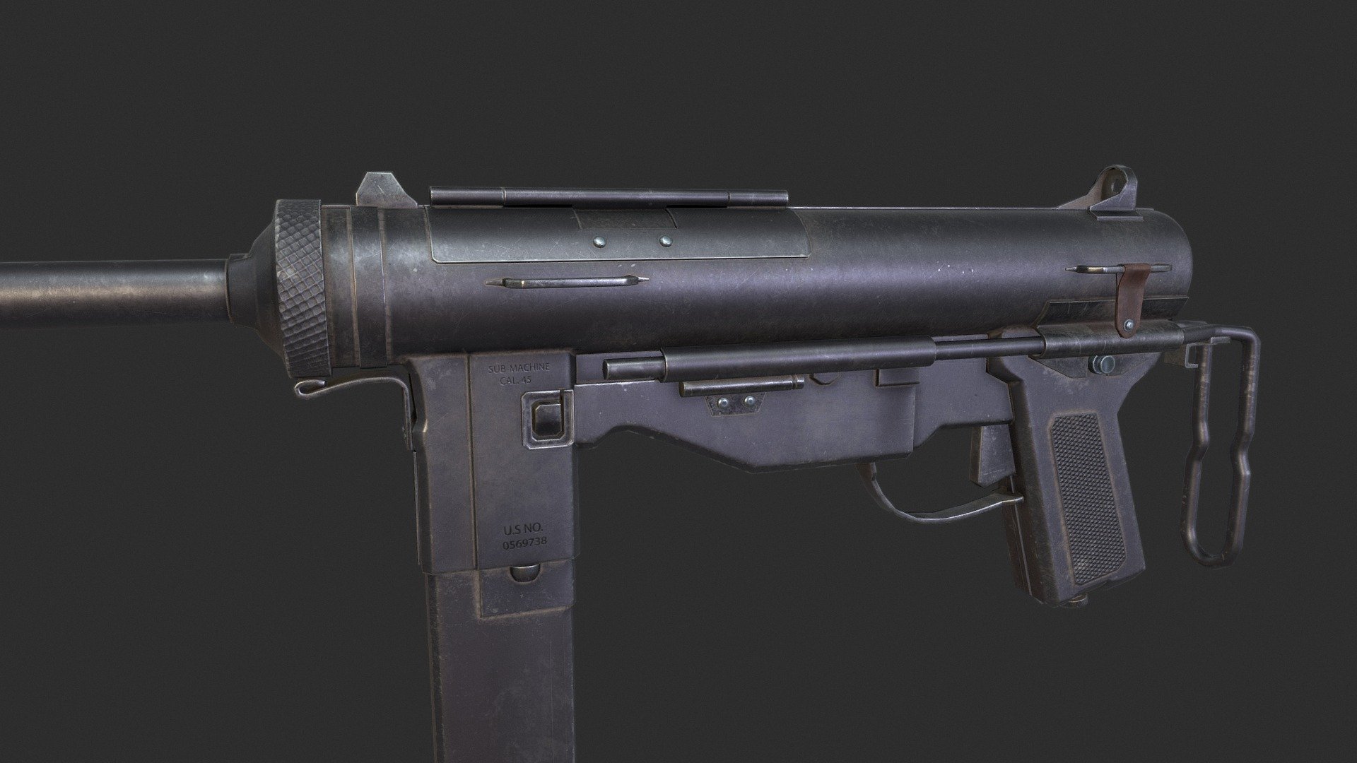 Free Download Gameready - M3A1 Grease Gun - Download Free 3D model by ...