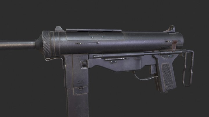 Free Download Gameready - M3A1 Grease Gun 3D Model