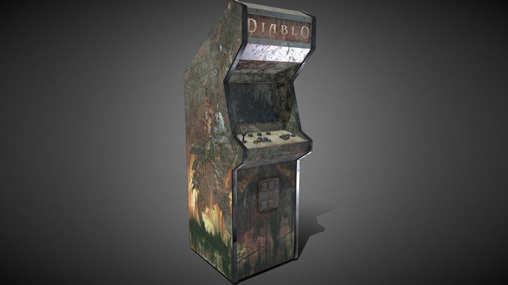 Postapocaliptic Diablo Arcade Machine 3D Model