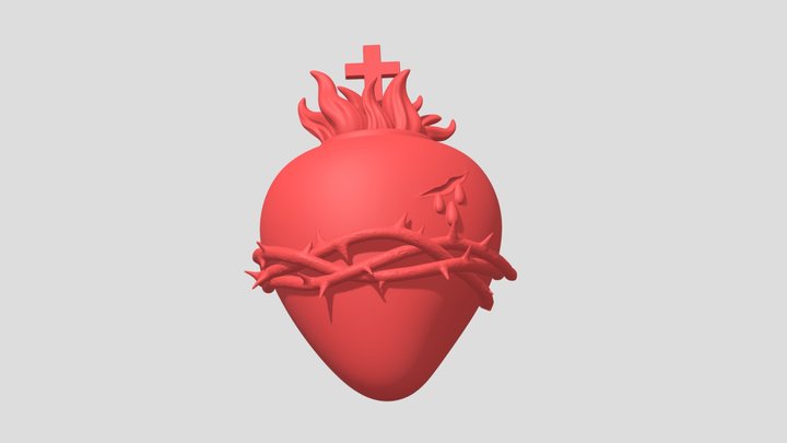 Sacred Heart of Jesus 3D Print 3D Model
