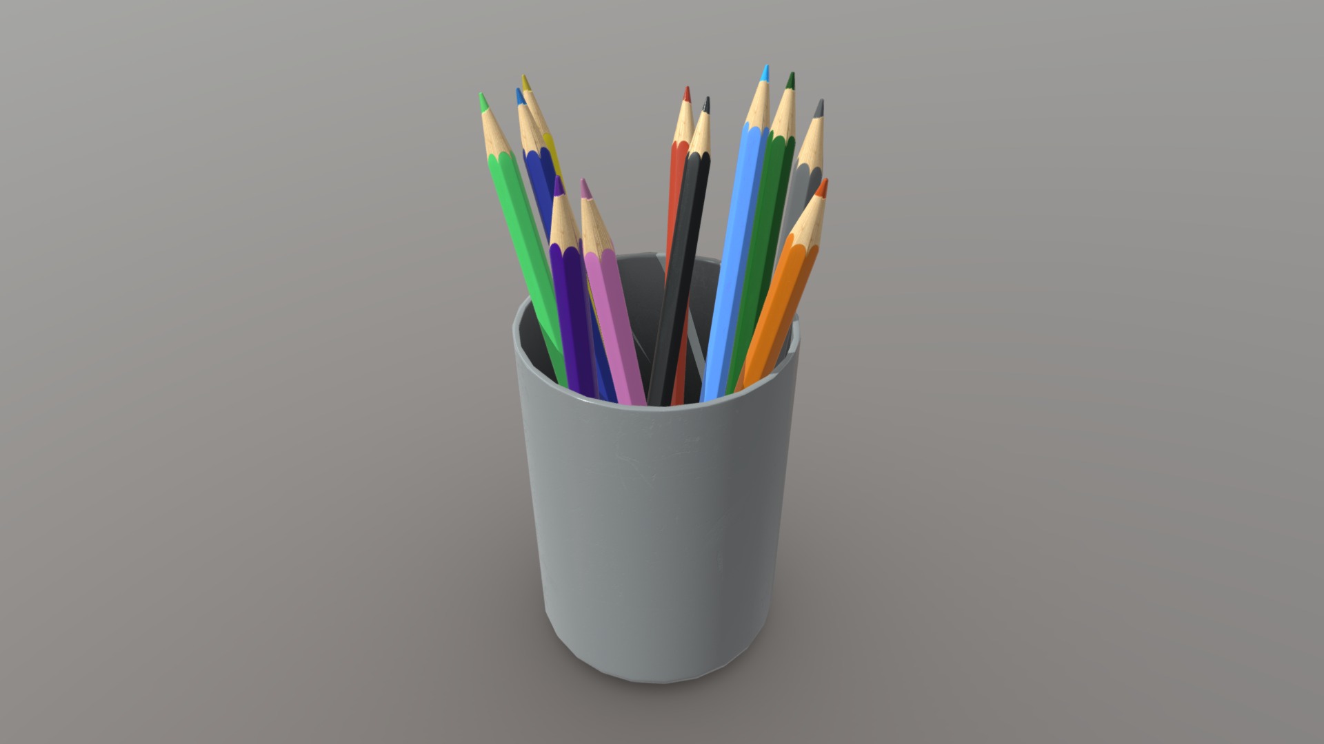 3D model Pencil Holder - This is a 3D model of the Pencil Holder. The 3D model is about a cup of colored pencils.