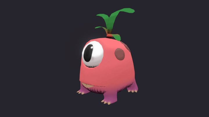 Stylized Little monster Leaf Monster 3D Model