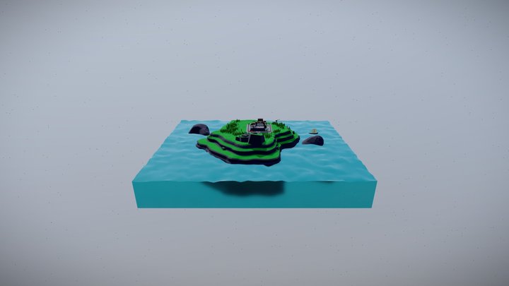 Low Poly Samurai Island 3D Model