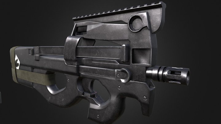 FN P90 - LowPoly model 3D Model