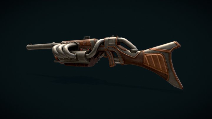 Steampunk Rifle 3D Model