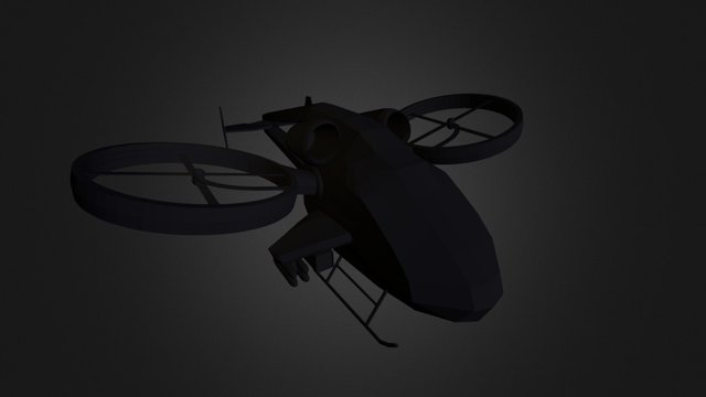 Helicopter Gunship 3D Model