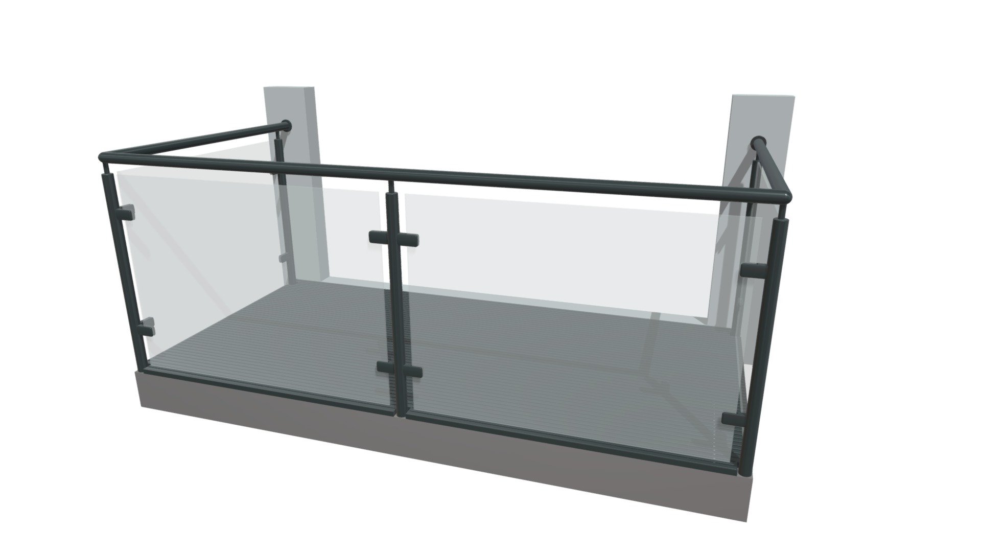 Spectrum Glass Balustrade Modular Balcony — Sketchfab embed 3D viewer