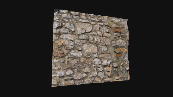 Cobblestone Wall Segment 3D Model