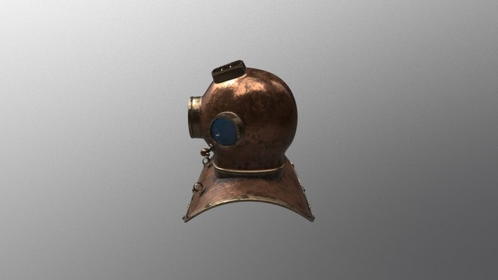 Old Dirty Diving Helmet 3D Model