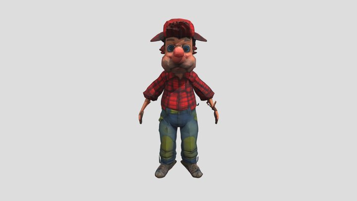 Hill Climb Character 3D Model
