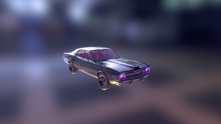 Old Muscle Car 3D Model