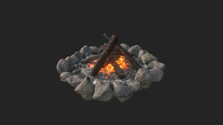 Campfire - Low Poly Game-Ready 3D Model