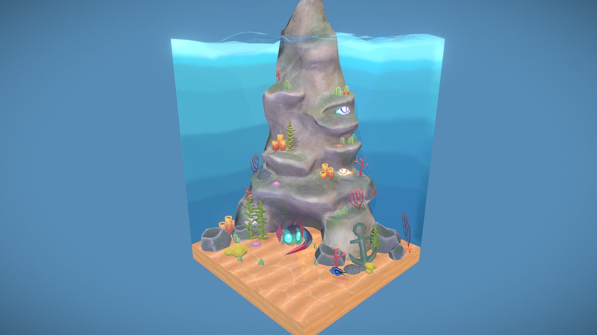 Underwater Scene 3D model by Meri L. (azurehusky) [af31bc9] Sketchfab