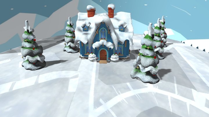 Christmas Holiday - Snow House 3D Model