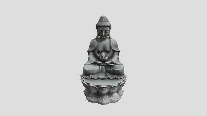 Buddha statue in meditative pose 3D Model