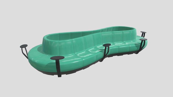 Public Bench Modern 3D Model