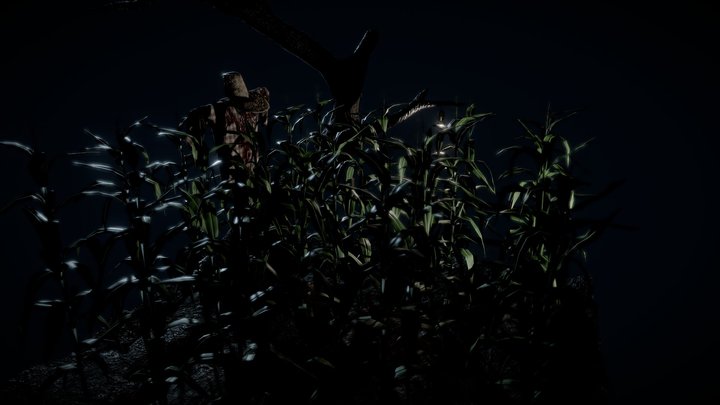 Corn field - scarecrow 3D Model