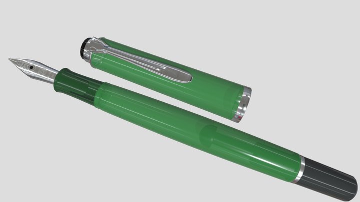 Pelikan M205 Fountain Pen in Translucent Green 3D Model