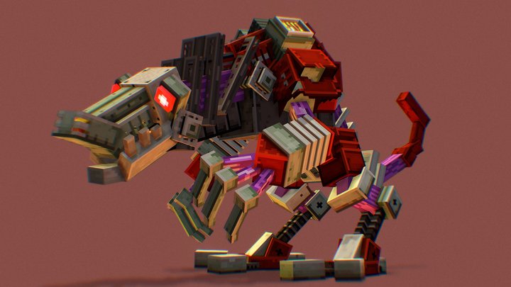 Blockbench - Lizard Mech (The Living Foundry) 3D Model