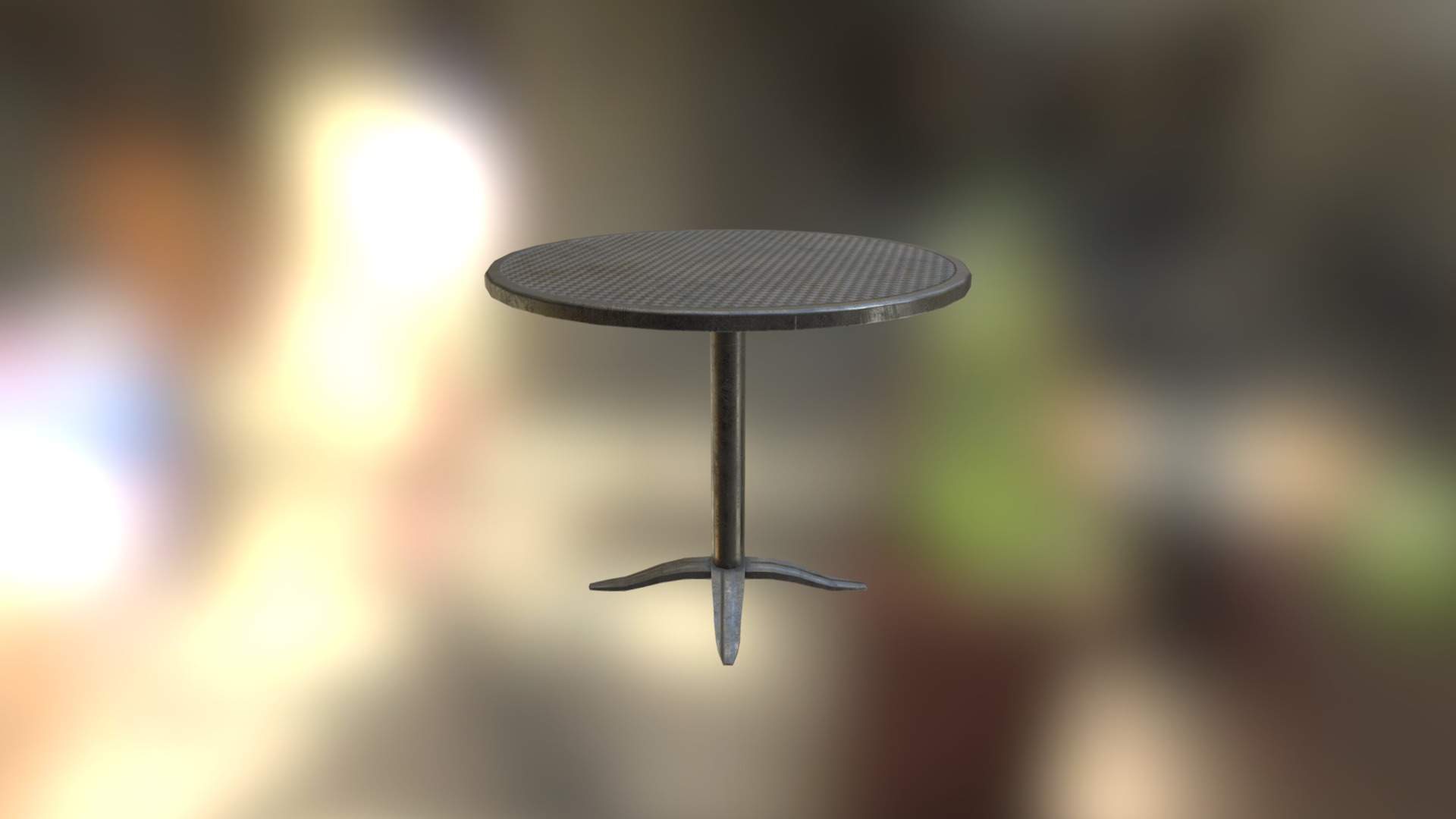 3D model Metal Table - This is a 3D model of the Metal Table. The 3D model is about a bird feeder with a bird on it.