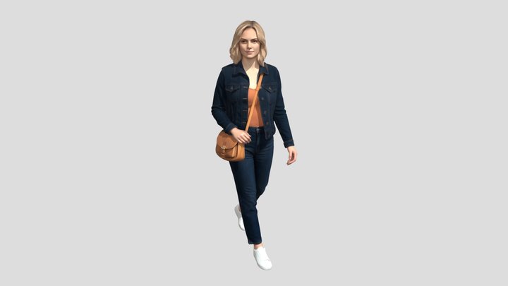 Casual Denim Ensemble – Kostenloses 3D-Modell STL