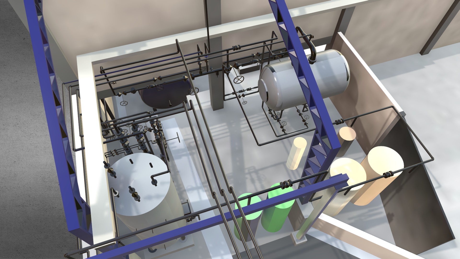 3D model Boiler Room #2 - This is a 3D model of the Boiler Room #2. The 3D model is about a satellite dish in a room.