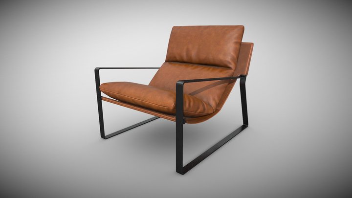 Marlyne Leather Accent Chair 3D Model