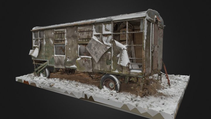 Derelict Caravan 3D Model