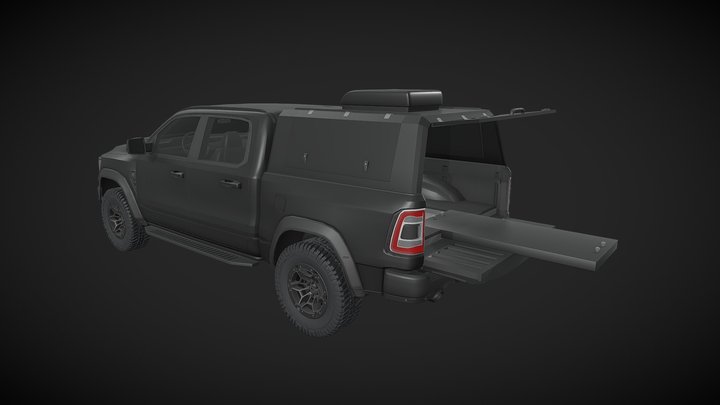 Hearse Pickup Truck ZX Animated 3D Model