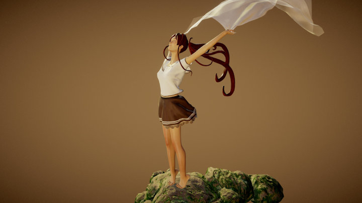 Blanket In The Wind 3D Model
