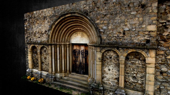 Romanesque Entranceway Cisnadioara Transylvania 3D Model