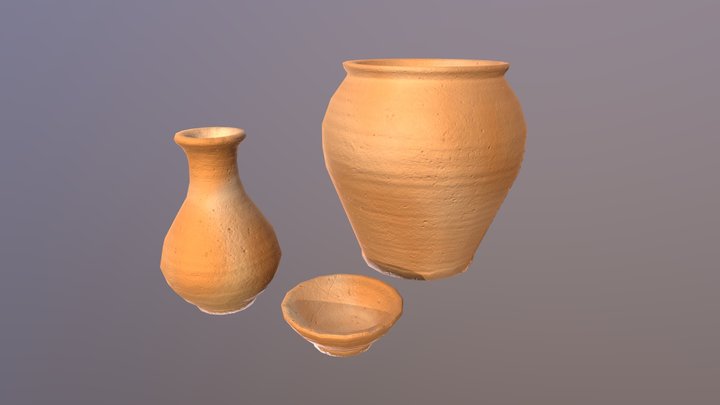 Rustic terracotta pottery 3D Model