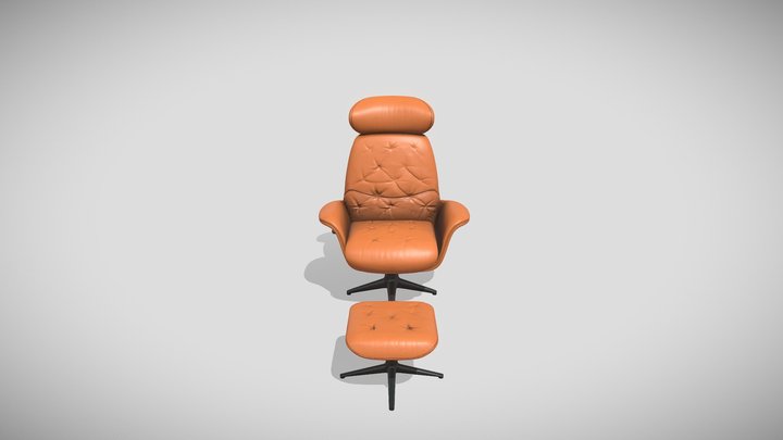 Armchair with Footrest 3D Model