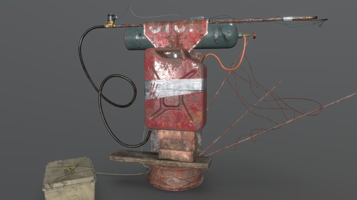 Flamethrower for zombies 3D Model