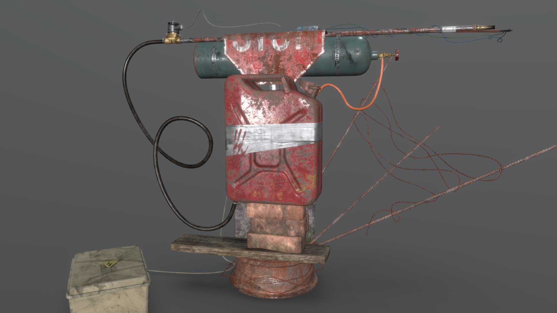 Flamethrower for zombies 3D model by Corviera [af435c0] Sketchfab