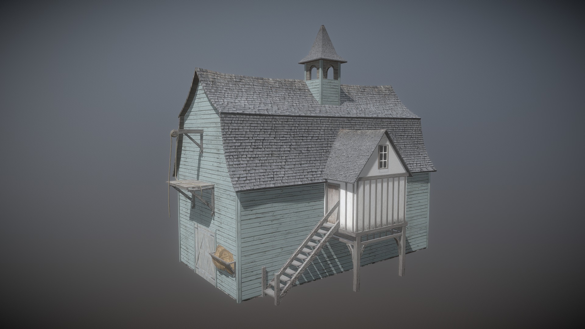 3D model Barn - This is a 3D model of the Barn. The 3D model is about a house with a tower.
