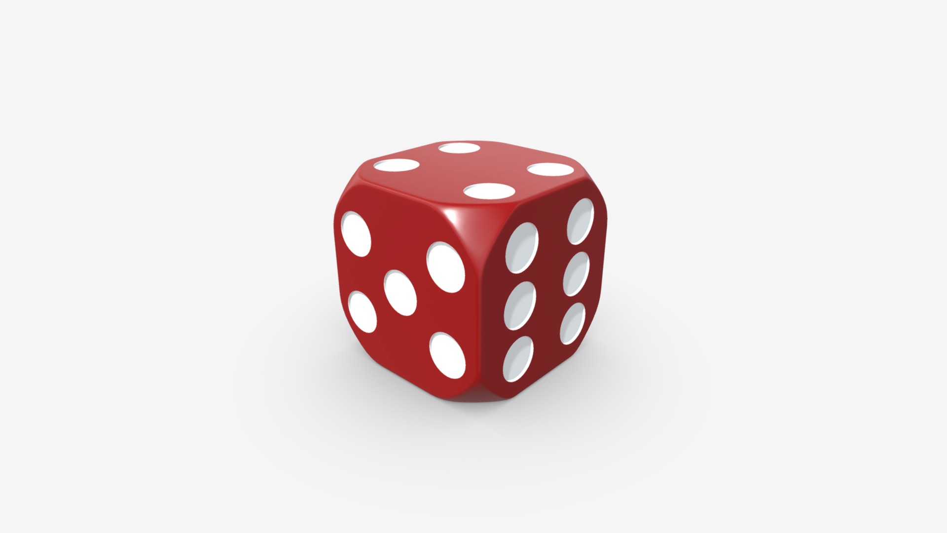 3D model Dice - This is a 3D model of the Dice. The 3D model is about a red dice with white dots.