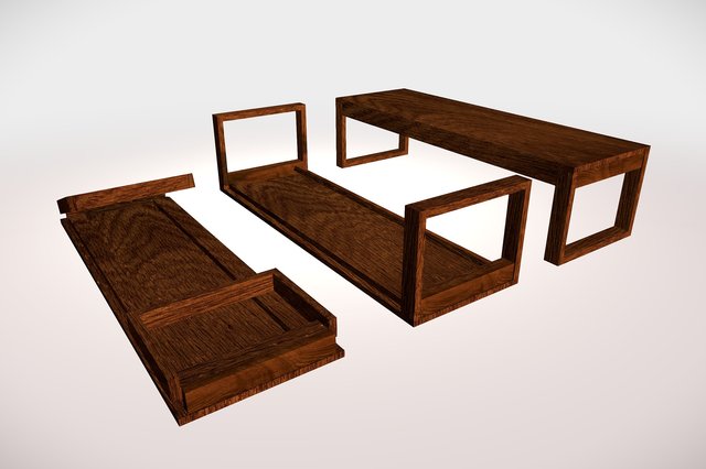 Folding Table 3D Model