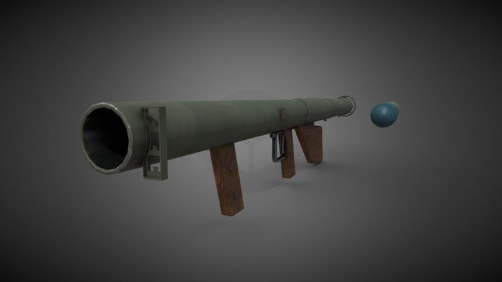 Bazooka m1a1 with rocket 3D Model