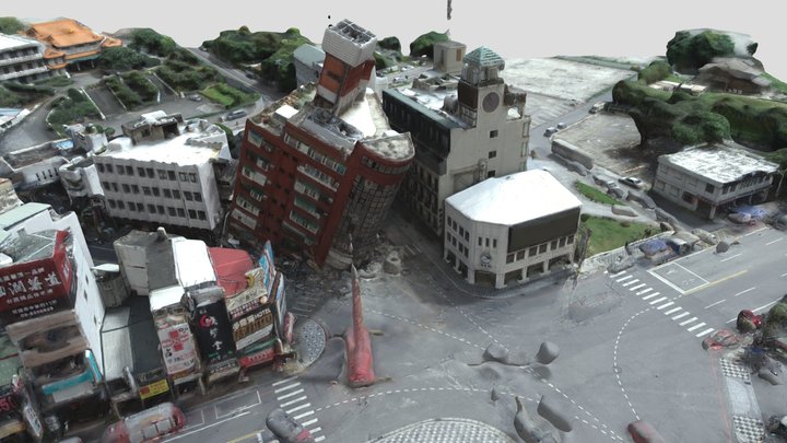 20240403花蓮地震-天王星大樓 3D Model