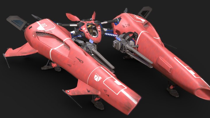 Mid Poly Spaceship (DAE GAP) 3D Model