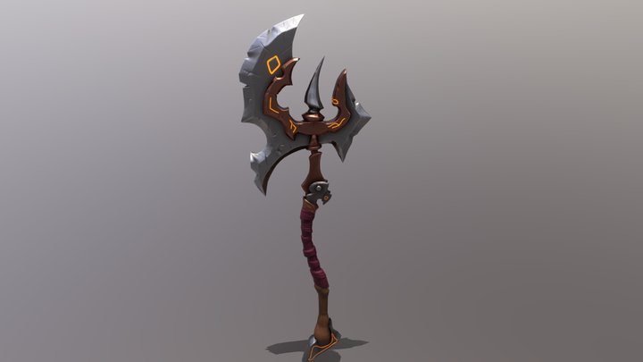 Fantasy axe (Stylized, gameready) 3D Model
